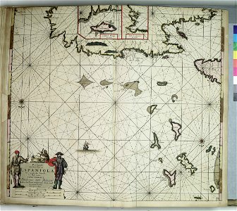 Pas kaart van de noord kust van Espaniola met d Eylanden daar benoorden RMG F8153