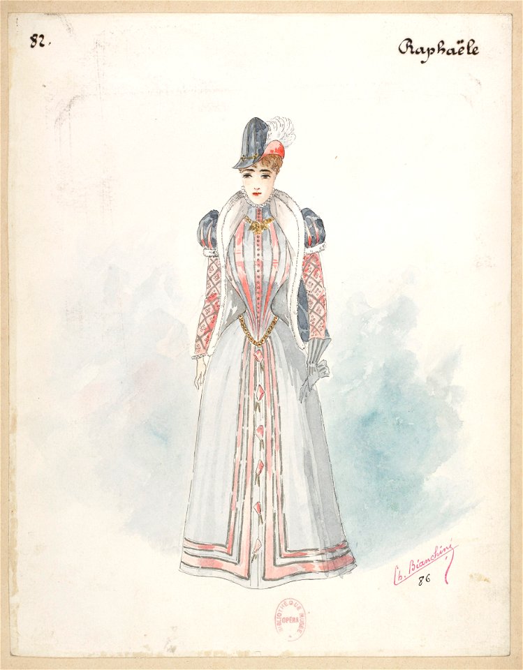 Patrie! 1886 costume sketch 82 for Raphaële – Gallica 2013