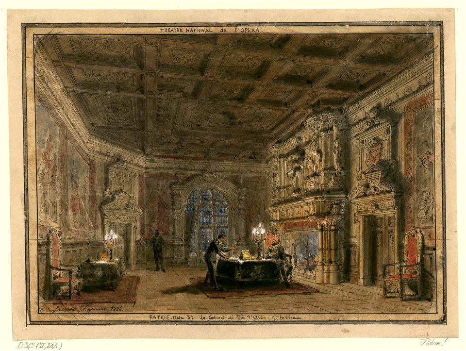Patrie! 1886 opera, design for Act 3 by Philippe Chaperon – Gallica 2008