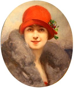 Patricot-Dame au chapeau rouge