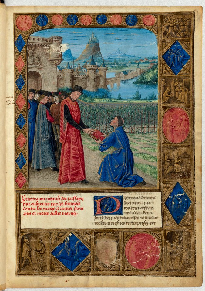 Passages d'outremer - BNF Fr.5594, f5r - miniature de dédicace