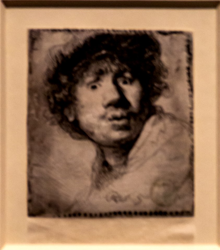 Passion Leidenschaft-Rembrandt-Selbstbildnis mit Mütze, aufgerissenen Augen und geöffnetem Mund DSC7535