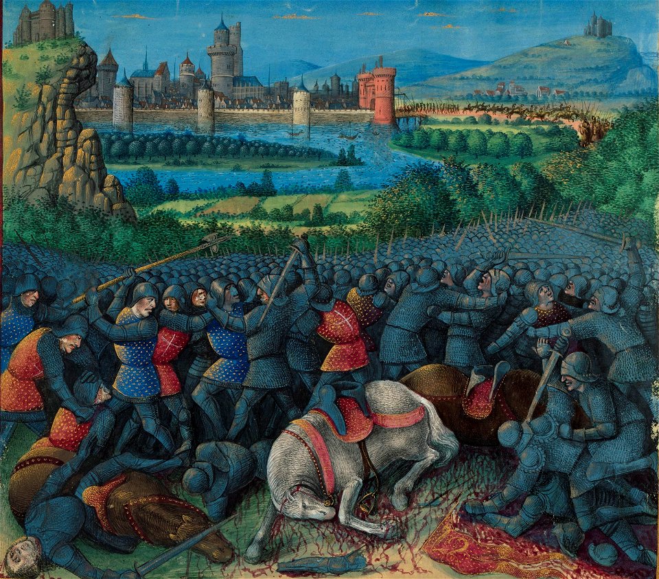 Passages d'outremer - BNF Fr.5594, f37v - bataille de Dorylée (cropped)