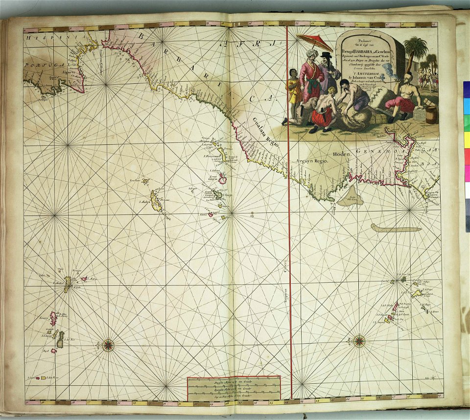 Paskaart van de cust van Portugal, Barbaria, en Genehoa RMG F8165