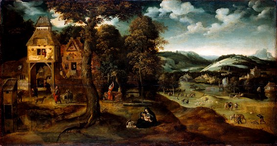 Joachim Patinir - Landscape with the Flight into Egypt - WGA17092. Free illustration for personal and commercial use.