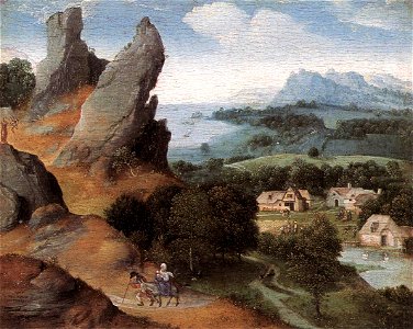 Joachim Patinir - Landscape with the Flight into Egypt - WGA17093. Free illustration for personal and commercial use.
