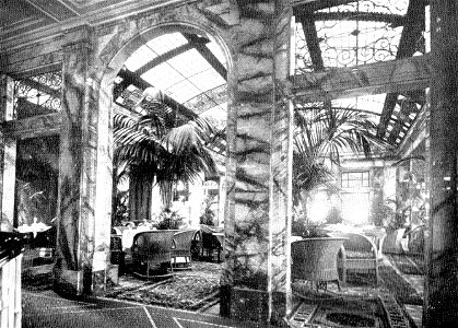Passagierdampfer Cap Trafalgar der Hamburg-Süd. Marmorportal des Wintergartens Frühjahr 1914