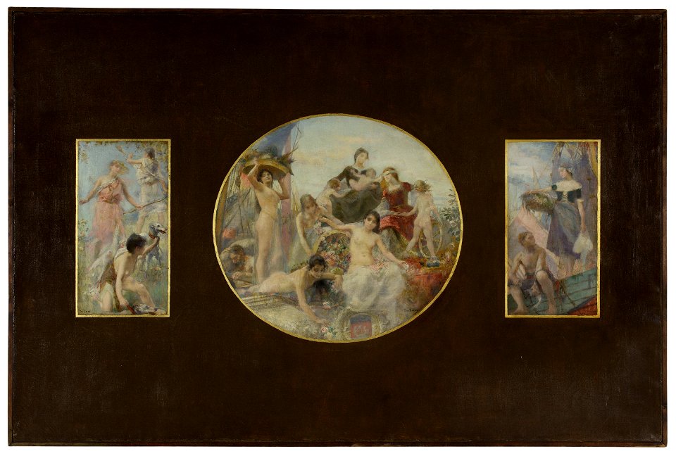 Paul Alexandre Alfred (dit Paul Leroy) Leroy - Esquisse pour la salle à manger de l'Hôtel de Ville de Paris , La Chasse. L'Abondance. La Pêche - PPP4081 - Musée des Beaux-Arts de la ville de Paris