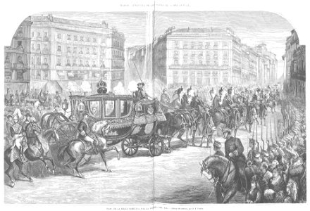 Paso de la regia comitiva por la Puerta del Sol, de Comba, La Ilustración Española y Americana, 22 de febrero de 1876
