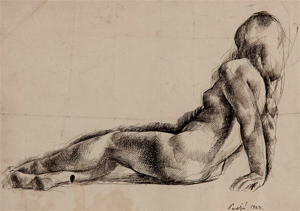 Patkó Sitting Nude 1923