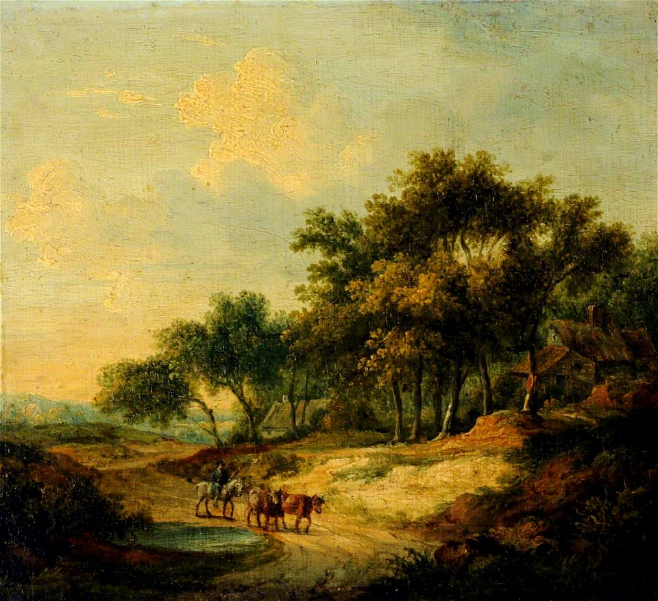 Patrick Nasmyth (1787-1831) - Landscape with a Figure on Horseback and Cattle - 980579.2 - National Trust