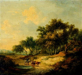 Patrick Nasmyth (1787-1831) - Landscape with a Figure on Horseback and Cattle - 980579.2 - National Trust. Free illustration for personal and commercial use.