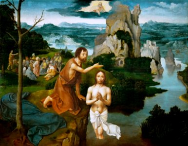 Joachim Patinir - Baptism of Christ - WGA17089. Free illustration for personal and commercial use.