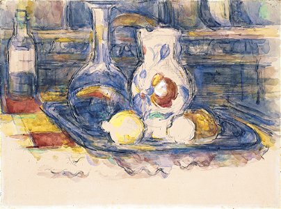 Paul Cézanne - Bouteille, carafe, broc et citrons