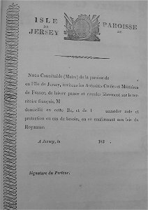 Passport 1830s Jersey
