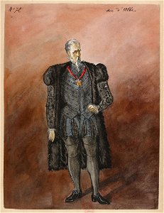 Patrie! 1886 costume sketch 72 for the Duke of Alba – Gallica 2013