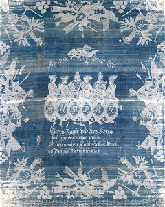 Patriotisches Tuch auf den Frieden von Hubertusburg 1763