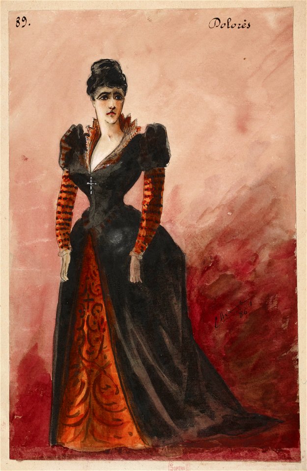 Patrie! 1886 costume sketch 89 for Delorès – Gallica 2013