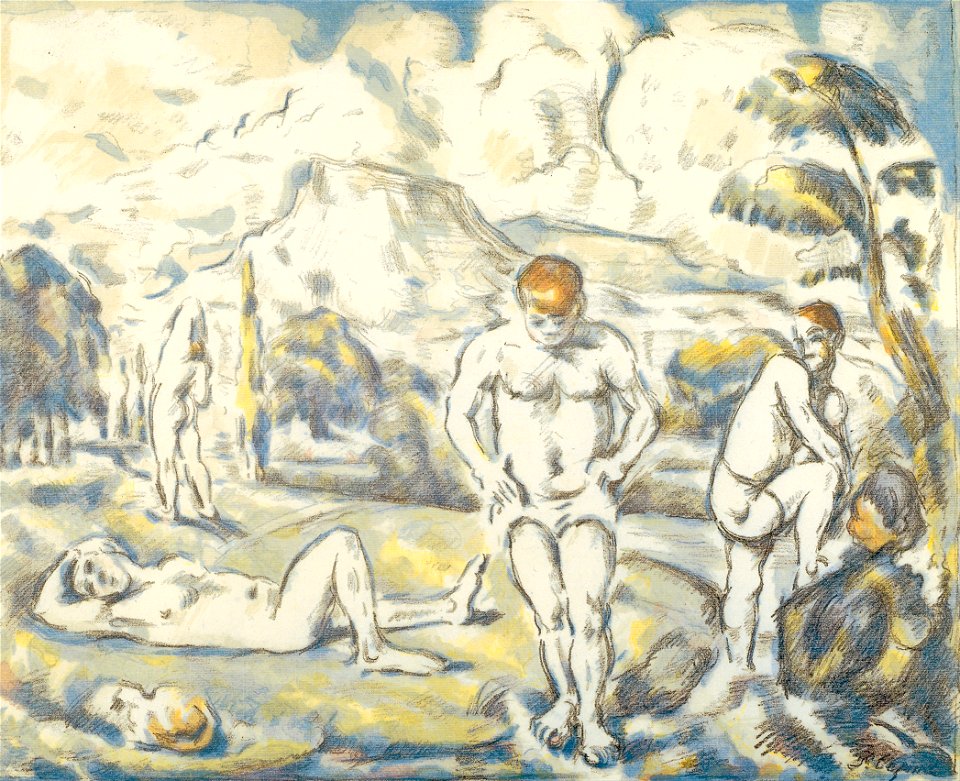 Paul Cezanne - The bathers (large plate) - Google Art Project
