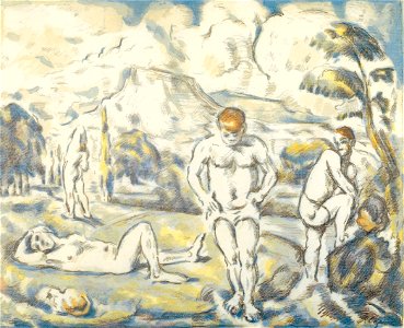 Paul Cezanne - The bathers (large plate) - Google Art Project