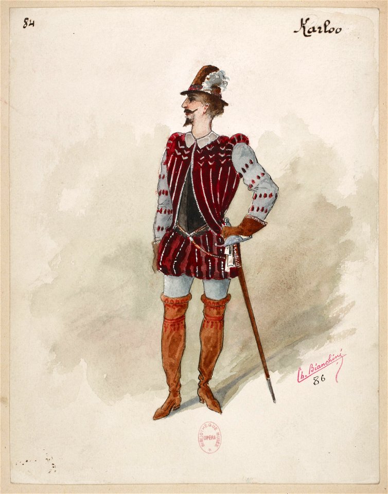 Patrie! 1886 costume sketch 84 for Karloo – Gallica 2013