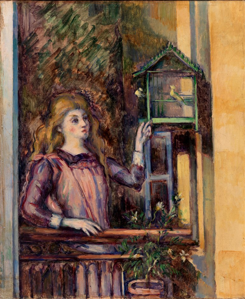 Paul Cézanne - Girl with Birdcage (Jeune fille à la volière) - BF280 - Barnes Foundation