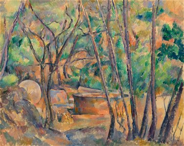 Paul Cézanne - Millstone and Cistern under Trees (La Meule et citerne en sous-bois) - BF165 - Barnes Foundation. Free illustration for personal and commercial use.