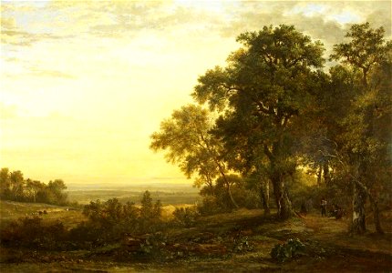 Patrick Nasmyth (1787-1831) - Landscape with Figures on a Road under Trees and a Distant View - 13768 - National Trust