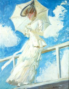 Paul César Helleu - Portrait de madame Helleu à l'ombrelle (vers 1899)