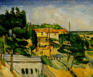 Paul Cézanne - The Road Bridge at L'Estaque. Free illustration for personal and commercial use.