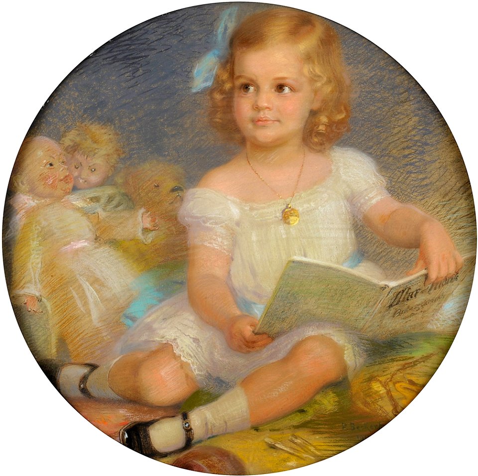 Paul Beckert Mädchen mit Buch 1911