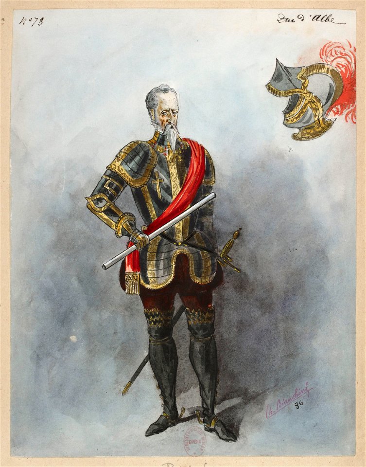 Patrie! 1886 costume sketch 73 for the Duke of Alba – Gallica 2013