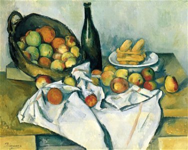Paul Cézanne, The Basket of Apples. Free illustration for personal and commercial use.