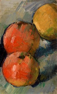 Paul Cézanne - Three Apples (Deux pommes et demie) - BF57 - Barnes Foundation. Free illustration for personal and commercial use.
