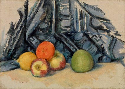 Paul Cézanne - Apples and Cloth (Pommes et tapis) - BF152 - Barnes Foundation. Free illustration for personal and commercial use.