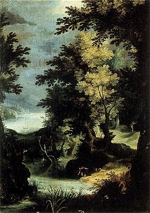 Paul Bril - Landscape with a Mythological Scene - WGA03192. Free illustration for personal and commercial use.