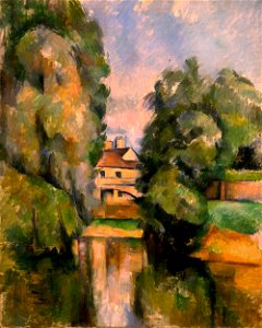 Paul Cézanne - Country House by a River - Google Art Project. Free illustration for personal and commercial use.