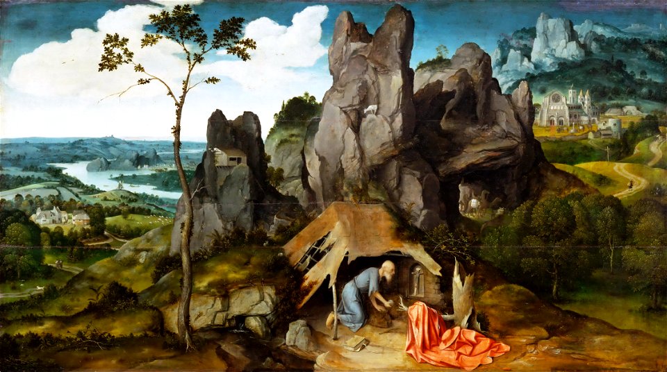 Joachim Patinir - St Jerome in the Desert - WGA17100. Free illustration for personal and commercial use.