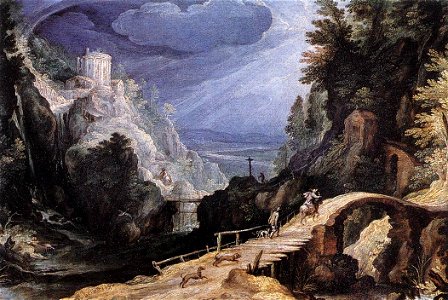 Paul Bril - Mountain Scene - WGA3197. Free illustration for personal and commercial use.
