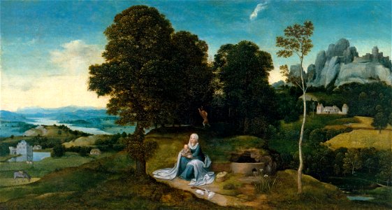 Joachim Patinir - Landscape with the Flight into Egypt - WGA17094. Free illustration for personal and commercial use.