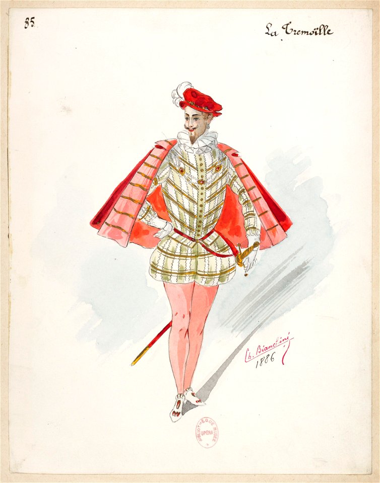 Patrie! 1886 costume sketch 85 for La Tremoïlle – Gallica 2013
