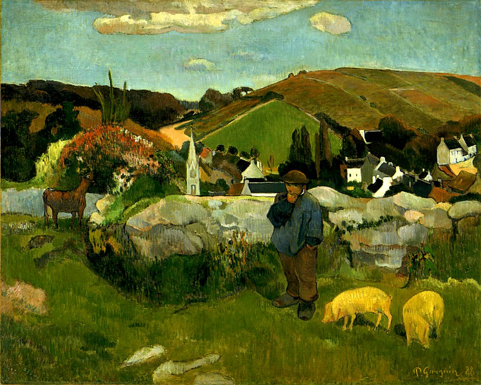 Paul Gauguin - Paysage breton avec porcher