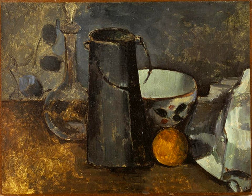 Paul Cézanne - Still Life with Carafe, Milk Can, Bowl, and Orange - 1985.R.10 - Dallas Museum of Art
