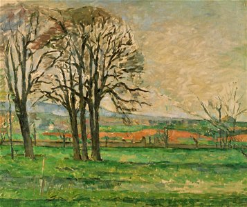 Paul Cézanne - The Bare Trees at Jas de Bouffan - Google Art Project. Free illustration for personal and commercial use.