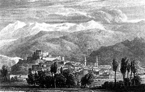 Patras (Ancient Patrae) Achaia engraving by William Miller after H W Williams (detail)