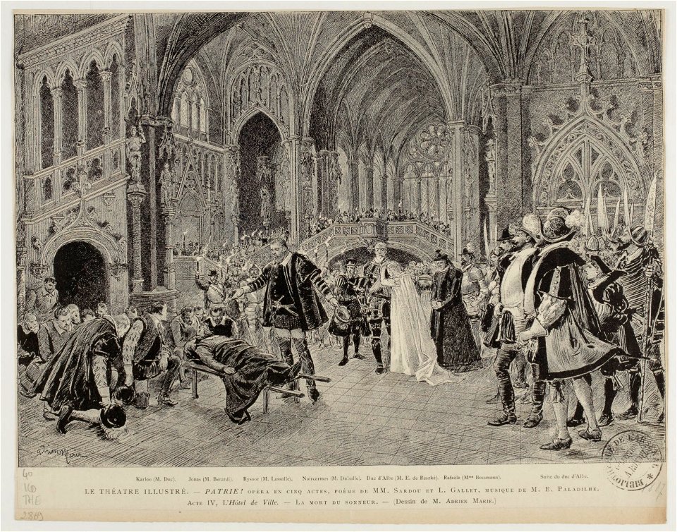 Patrie! 1886 opera, press illustration of Act 4 – Gallica 2010