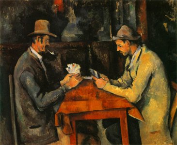 Paul Cézanne, Les joueurs de carte (1892-95). Free illustration for personal and commercial use.