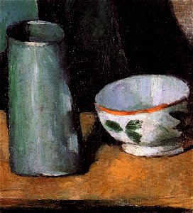 Paul Cézanne - Still Life, Bowl and Milk Jug. Free illustration for personal and commercial use.