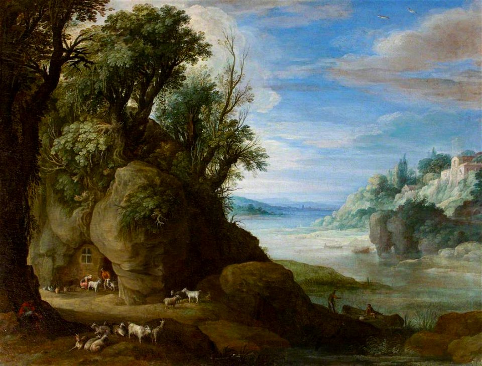 Paul Bril (1554-1626) - A Landscape with Troglodyte Goatherds - 486163 - National Trust