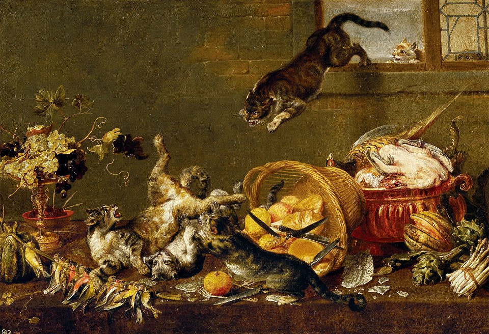 Paul de Vos - Cats Fighting in a Larder